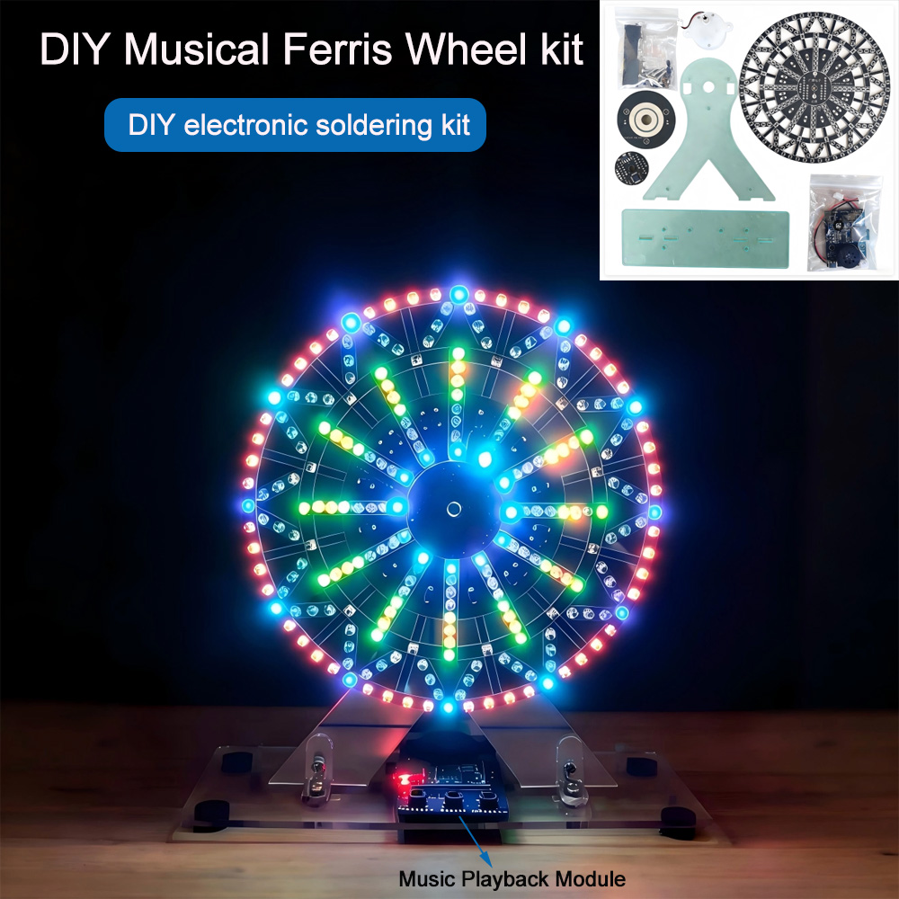 Diy Electronics Gadget - DIY Elektronik-Bausätze: LED-beleuchtetes Musik-Riesenrad zum Selberlöten